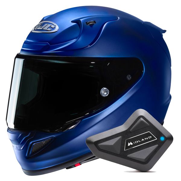 Casque Integral HJC RPHA 12 Semi Flat Metalic Blue + Kit Bluetooth BT Mini Casque Integral HJC RPHA 12 Semi Flat Metalic Blue + Kit Bluetooth BT Mini