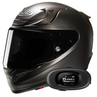Casque Integral HJC RPHA 12 Semi Flat Titanium + Kit bluetooth 5R Lite Solo