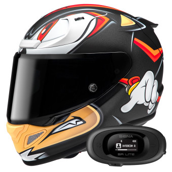 Casque Integral HJC RPHA 12 Shadow The Hedgehog MC1SF + Kit bluetooth 5R Lite Solo