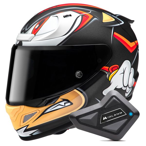 Casque Integral HJC RPHA 12 Shadow The Hedgehog MC1SF + Kit Bluetooth BT Mini