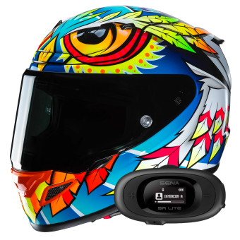 Casque Integral HJC RPHA 12 Spasso MC3H + Kit bluetooth 5R Lite Solo Casque Integral HJC RPHA 12 Spasso MC3H + Kit bluetooth 5R Lite Solo