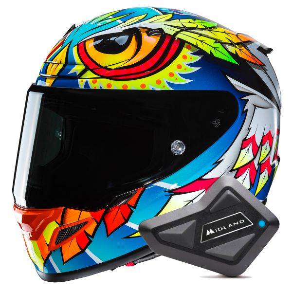 Casque Integral HJC RPHA 12 Spasso MC3H + Kit Bluetooth BT Mini