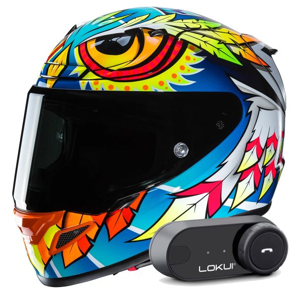 Casque Integral HJC RPHA 12 Spasso MC3H + Kit Bluetooth Lokui K30