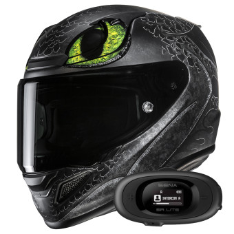 Casque Integral HJC RPHA 12 Toothless II Universal MC4SF + Kit bluetooth 5R Lite