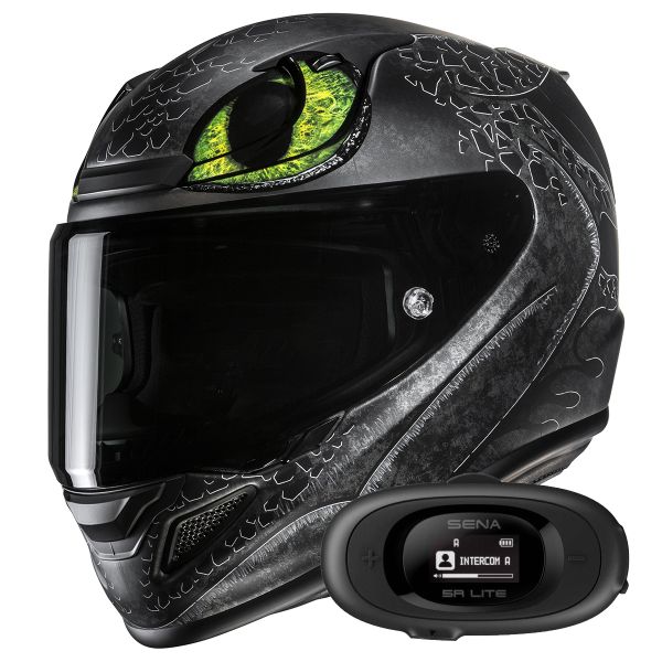 Casque Integral HJC RPHA 12 Toothless II Universal MC4SF + Kit bluetooth 5R Lite