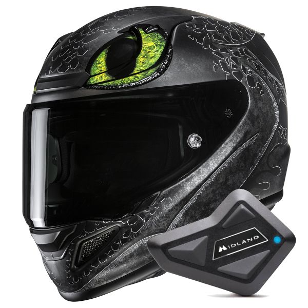 Casque Integral HJC RPHA 12 Toothless II Universal MC4SF + Kit Bluetooth BT Mini