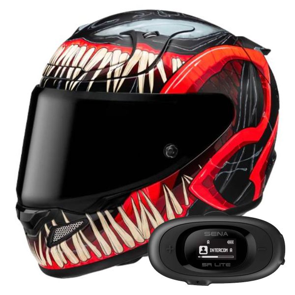 Casque Integral HJC RPHA 12 Venom 3 Marvel + Kit bluetooth 5R Lite Solo Casque Integral HJC RPHA 12 Venom 3 Marvel + Kit bluetooth 5R Lite Solo