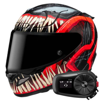 Casque Integral HJC RPHA 12 Venom 3 Marvel + Kit Bluetooth 5S Solo