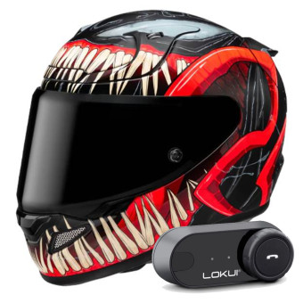 Casque Integral HJC RPHA 12 Venom 3 Marvel + Kit Bluetooth Lokui K30