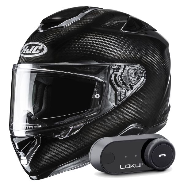 Casque Integral HJC RPHA 72 Carbon Black + Kit Bluetooth Lokui K30
