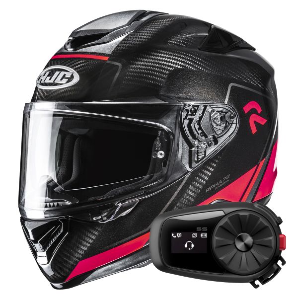 Casque Integral HJC RPHA 72 Carbon Fynex MC1 + Kit Bluetooth 5S Solo