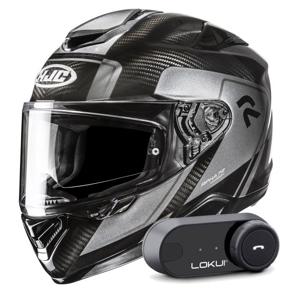 Casque Integral HJC RPHA 72 Carbon Fynex MC5 + Kit Bluetooth Lokui K30