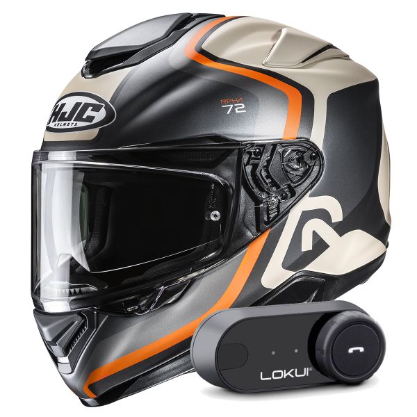 Casque Integral HJC RPHA 72 Ernem MC7SF + Kit Bluetooth Lokui K30
