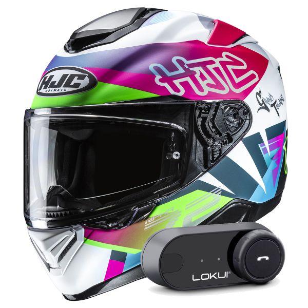 Casque Integral HJC RPHA 72 Goldy MC84SF + Kit Bluetooth Lokui K30