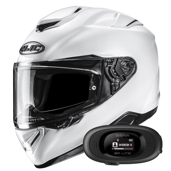 Casque Integral HJC RPHA 72 Pearl White + Kit bluetooth 5R Lite Solo
