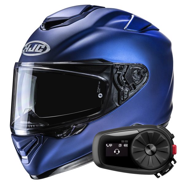 Casque Integral HJC RPHA 72 Semi Flat Metallic Blue + Kit Bluetooth 5S Solo