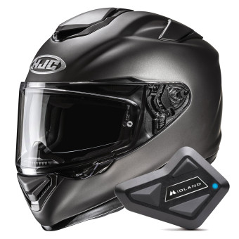 Casque Integral HJC RPHA 72 Semi Flat Titanium + Kit Bluetooth BT Mini