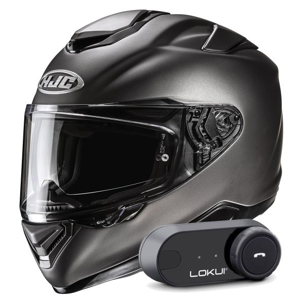 Casque Integral HJC RPHA 72 Semi Flat Titanium + Kit Bluetooth Lokui K30