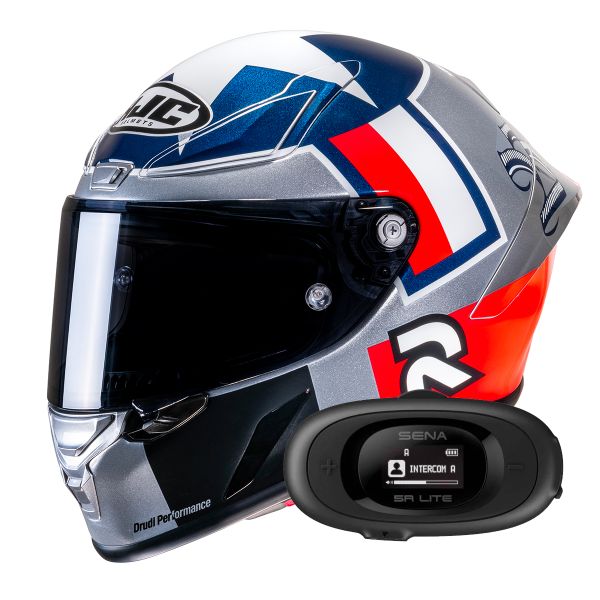 Casque Integral HJC RPHA1 Ben Spies Silver Star MC21 + Kit bluetooth 5R Lite Solo