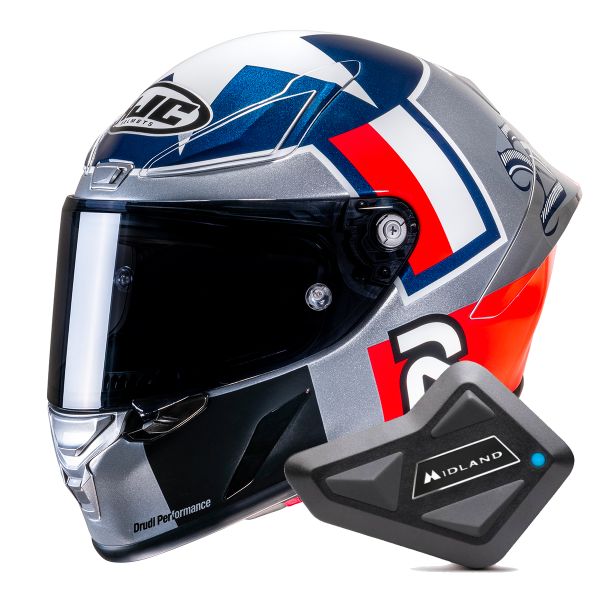 Casque Integral HJC RPHA1 Ben Spies Silver Star MC21 + Kit Bluetooth BT Mini