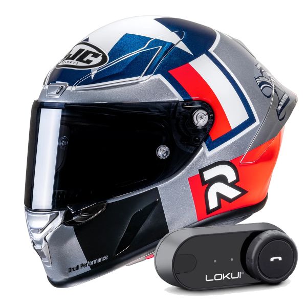 Casque Integral HJC RPHA1 Ben Spies Silver Star MC21 + Kit Bluetooth Lokui K30