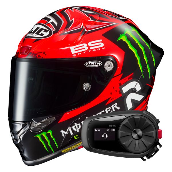Casque Integral HJC RPHA1 Fabio Quartararo Replica + Kit Bluetooth 5S Solo