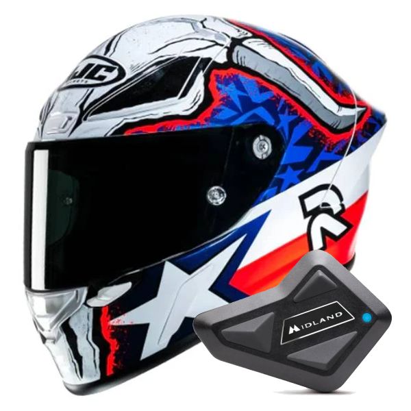 Casque Integral HJC RPHA1 Garrett Gerloff Replica + Kit Bluetooth BT Mini