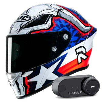 Casque Integral HJC RPHA1 Garrett Gerloff Replica + Kit Bluetooth Lokui K30