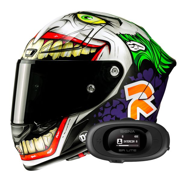 Casque Integral HJC RPHA1 Joker Dc Comics MC48SF + Kit bluetooth 5R Lite Solo