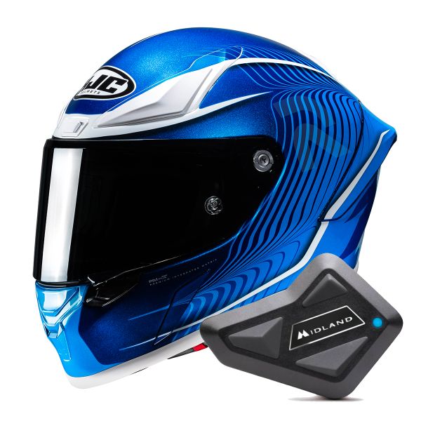 Casque Integral HJC RPHA1 Lovis MC2 + Kit Bluetooth BT Mini