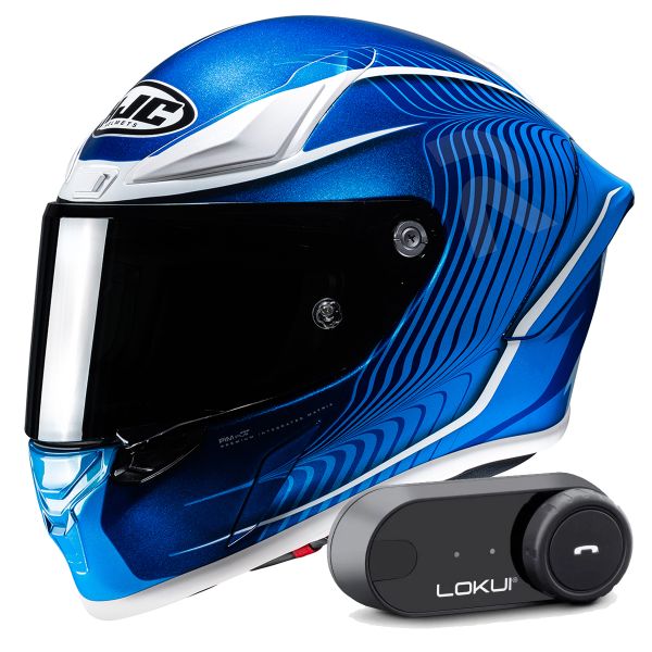 Casque Integral HJC RPHA1 Lovis MC2 + Kit Bluetooth Lokui K30