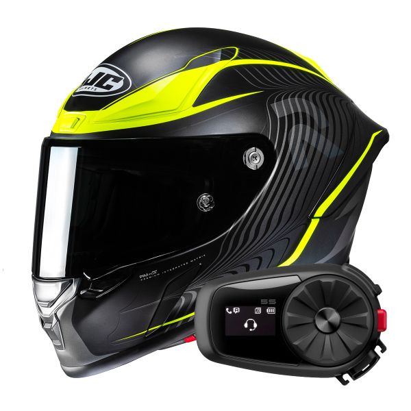 Casque Integral HJC RPHA1 Lovis MC3HSF + Kit Bluetooth 5S Solo