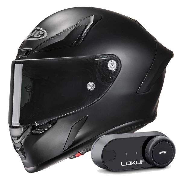 Casque Integral HJC RPHA1 Matte Black + Kit Bluetooth Lokui K30