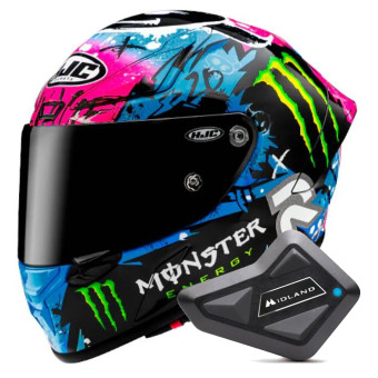 Casque Integral HJC RPHA1 Quartararo Le Mans SP 2024 + Kit Bluetooth BT Mini