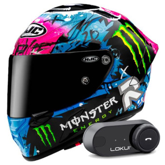 Casque Integral HJC RPHA1 Quartararo Le Mans SP 2024 + Kit Bluetooth Lokui K30
