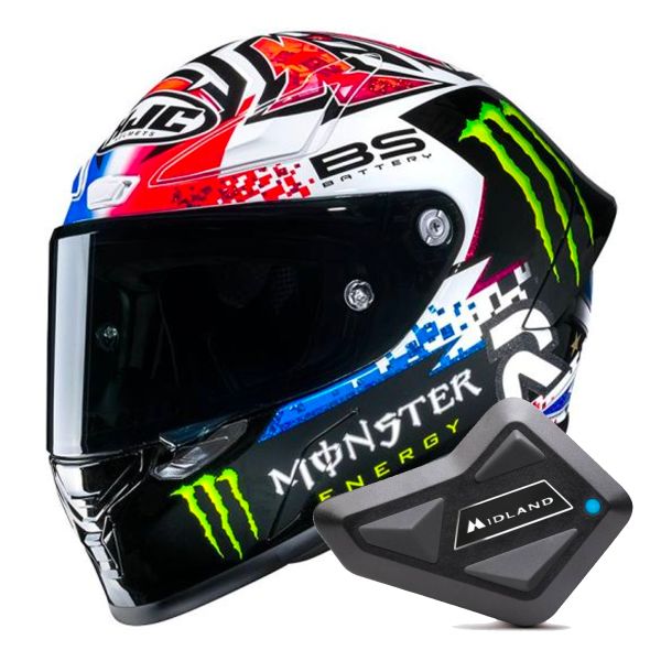 Casque Integral HJC RPHA1 Quartararo Le Mans SP + Kit Bluetooth BT Mini