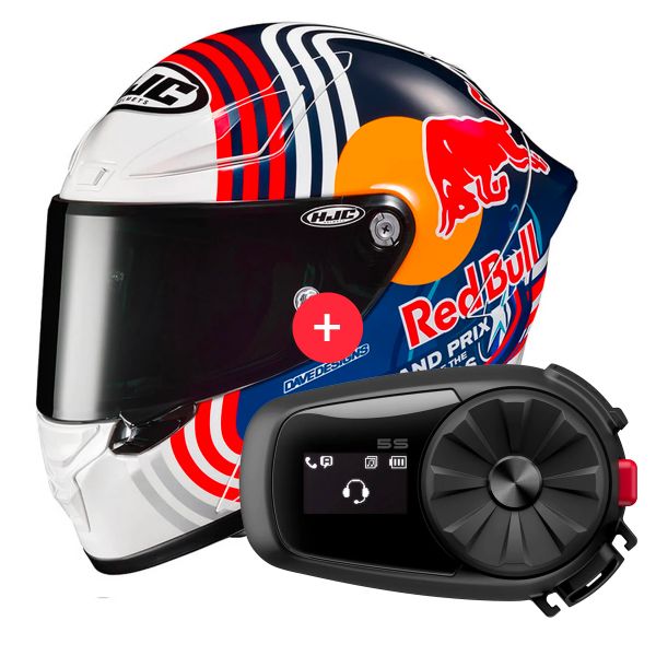 Casque Integral HJC RPHA1 Red Bull Austin GP MC21 + Kit Bluetooth 5S