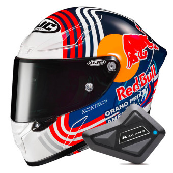 Casque Integral HJC RPHA1 Red Bull Austin GP MC21 + Kit Bluetooth BT Mini