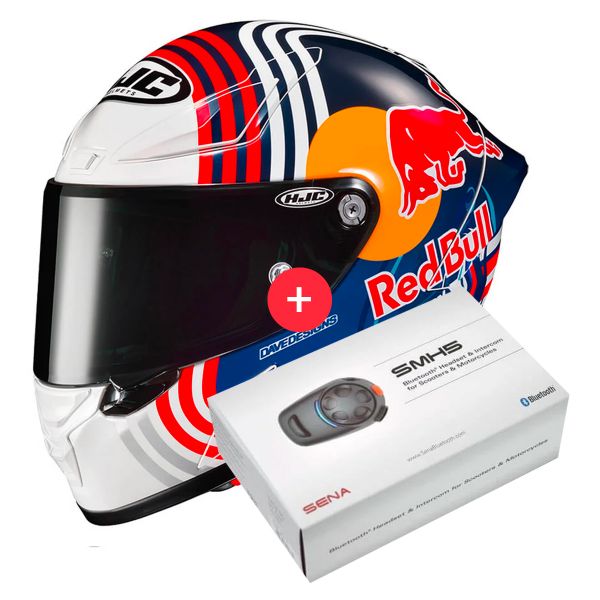 Casque Integral HJC RPHA1 Red Bull Austin GP MC21 + Kit Bluetooth SMH5