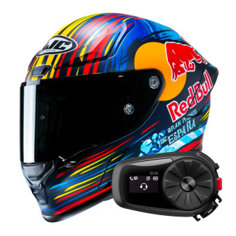 Casque Integral HJC RPHA1 Red Bull Jerez GP + Kit Bluetooth 5S Solo