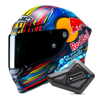 Casque Integral HJC RPHA1 Red Bull Jerez GP + Kit Bluetooth BT Mini