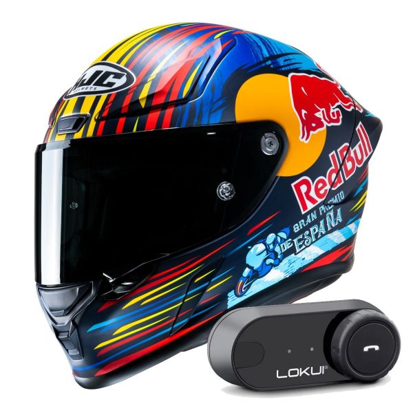 Casque Integral HJC RPHA1 Red Bull Jerez GP + Kit Bluetooth Lokui K30