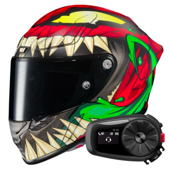 Casque Integral HJC RPHA1 Toxin Marvel + Kit Bluetooth 5S