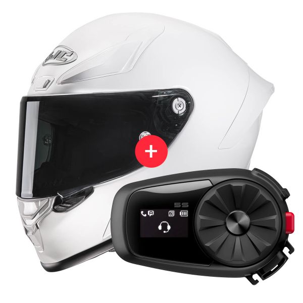 Casque Integral HJC RPHA1 White + Kit Bluetooth 5S