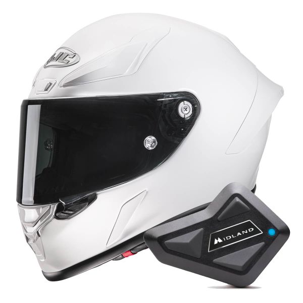 Casque Integral HJC RPHA1 White + Kit Bluetooth BT Mini