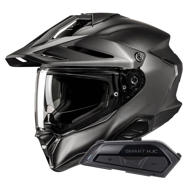 Casque Integral HJC RPHA60 Semi Flat Titanium + Kit Bluetooth Smart 21B