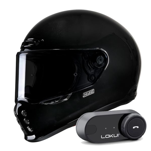 Casque Integral HJC V10 Black + Kit Bluetooth Lokui K30 Casque Integral HJC V10 Black + Kit Bluetooth Lokui K30