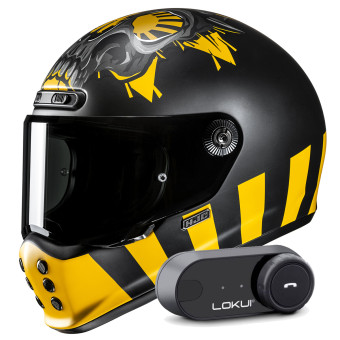 Casque Integral HJC V10 Crania MC3SF + Kit Bluetooth Lokui K30