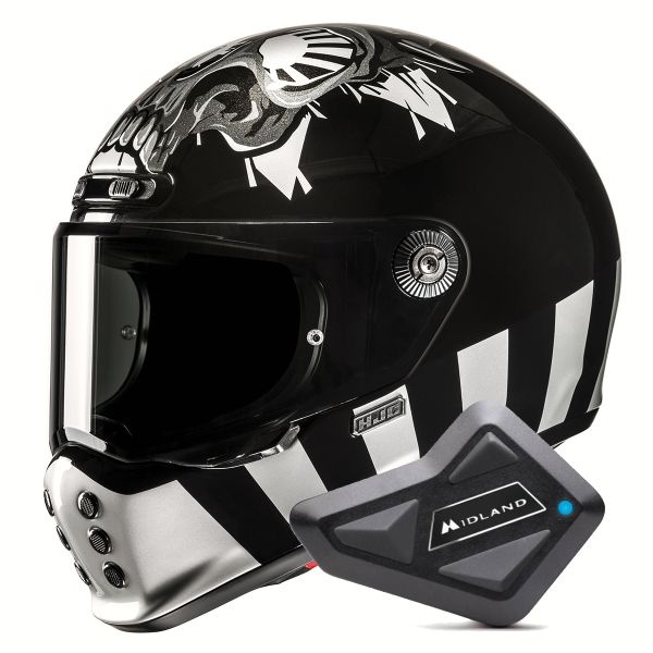 Casque Integral HJC V10 Crania MC5 + Kit Bluetooth BT Mini