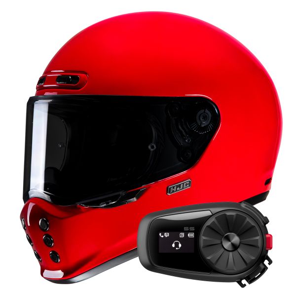 Casque Integral HJC V10 Deep Red + Kit Bluetooth 5S Solo Casque Integral HJC V10 Deep Red + Kit Bluetooth 5S Solo